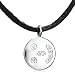 14k White Gold Diamond Smiley Emoticon Disk Necklace (.05 cttw), 17
