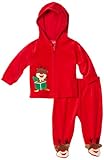 IMAGE OF Carters Unisex-Baby Newborn Rudolph Raindeer Velour Jacket And Pant Set, Red, 3-6 Months