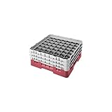 Cambro Camrack 49 Comp Full Size Glass Rack W/ 3 Extenders, Cranberry - 49S638416