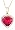 10k Yellow Gold, July Birthstone, Created Ruby and Diamond Heart Pendant