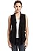 VESSOS Women's Pockets Solid Color Sleeveless Asymetric Hem Open Front Vest Cardigan