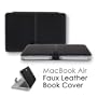 CaseCrown Faux Leather Book Cover (Black) Clip On Case for Apple MacBook Air MC965LL/A 13.3-Inch Laptop (NEWEST VERSION)