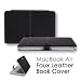 CaseCrown Faux Leather Book Cover (Black) Clip On Case for Apple MacBook Air MC965LL/A 13.3-Inch Laptop (NEWEST VERSION)