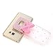 Note 5 Case, Galaxy Note 5 Case - Mavis's Diary 3D Handmade Bling Crystal Lovely Cute Pink Bow with Shiny Pink Diamonds Gems Clear Cover Hard PC Case for Samsung Galaxy Note 5 & Clean Cloth