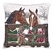 Horses Holiday Decorative Tapestry Toss Pillow