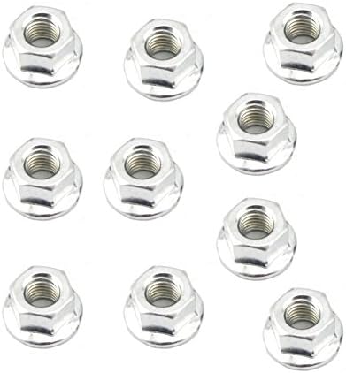 HIFROM 10PCS Flanged Bar Nuts Compatible with Husqvarna 61 66 268 272 340 345 350 351 353 357 359 Chainsaw (with Detailed Size)
