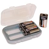 Buy 9-Volt Battery Case Holds Store Four 9V Batteries Portable