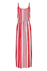 Jersey/Polyester/Rayon/Spandex/Knit Scoop Neck Halter Short Sleeves Sleeveless Two-Toned Striped Print Zig Zag Fitted Summer Maxi Dress 