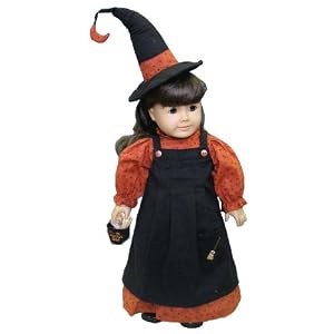 Witch Costume with Hat and Treat Bag. Fits 18 Dolls like American GirlŪ by Beatrice Collection