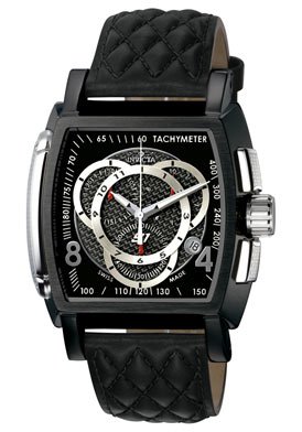 Invicta 5401 Men's S1 Chronograph Black Leather