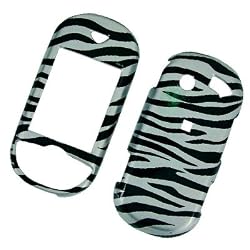 Pantech Matrix Pro C820 AT&T Snap On Protector Hard Case Image Cover "Silver Zebra Pattern" Design