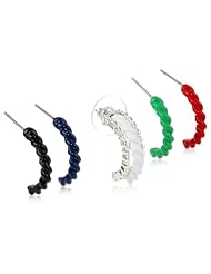 Silver-Tone Interchangeable Hoops 5-Pair Boxed Earrings Jewelry Set