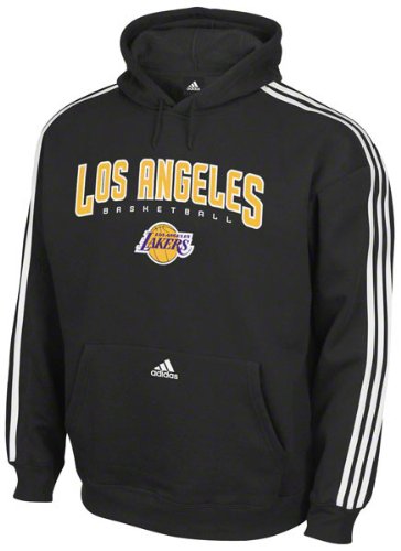 NBA Los Angeles Lakers Represent 3 Stripe Hood (Black, XX-Large)