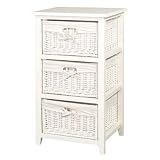 New Basket White Storage Unit Chest Of Drawers Bedside