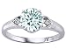 Jewelry : 1.29 cts Genuine Round Aquamarine and Diamond Engagement Ring - 14kt White or Yellow Gold