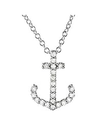 Platinum Diamond Anchor Necklace - 0.12 Ct. -- LIFETIME WARRANTY
