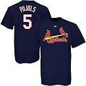 Majestic St Louis Cardinals #5 Albert Pujols Navy Blue Players T-shirt