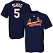 Majestic St Louis Cardinals #5 Albert Pujols Navy Blue Players T-shirt