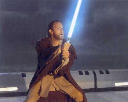 I have in lightsaber bromide photo š ' Star Wars / EP2 ' Obi Wan ( Ewan McGregor ) / rain