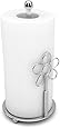 Paper Towel Holder - Countertop Decorative Modern Kitchen Chrome Stand Up Vertical Upright