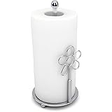 Paper Towel Holder - Countertop Decorative Modern Kitchen Chrome Stand Up Vertical Upright