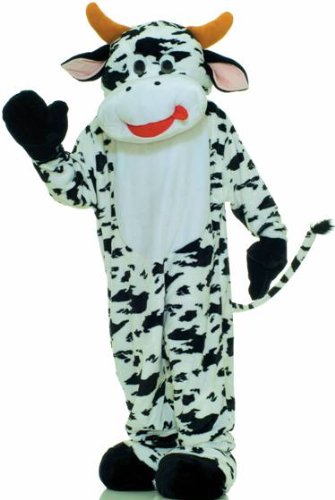 Forum Deluxe Plush Cow Mascot Costume, Black