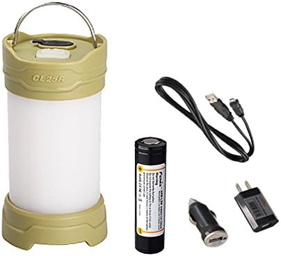Fenix CL25R 350 Lumens Rechargeable All Season Compact LED Camping Light, LumenTac Charging Adapters, Olive Green