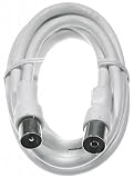 Axing BAK 125-02 doppelt geschirmtes BK-Anschlusskabel (axialer Stecker - axiale Kupplung), 1,25 m wei&szlig;