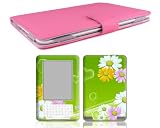 Bundle Monster Kindle 2 Synthetic Leather Case Cover Jacket + Skin Sticker + Screen Protector Ebook Accessories Combo - Fit 2nd Generation 6" Display