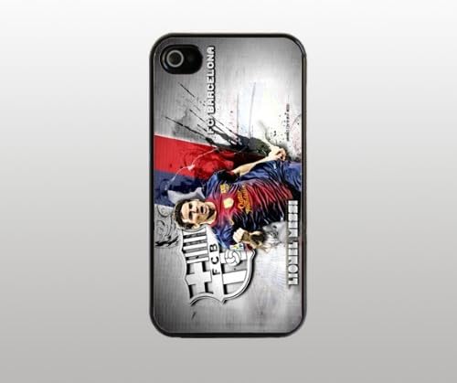 Lionel Messi Hard Snap-On Case for iPhone 4 4s - Black - La Liga club FC Barcelona Futbol Football Soccer