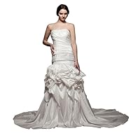 Strapless Acrylic/Silk/Taffeta Sleeveless Evening Dress 