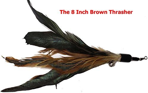 Catarang 3-Pack Feather Cat Toys with 33" Pole & 32" String - Extra Long Fun Fly Fishing Rod & Bird Teaser Feather Bait