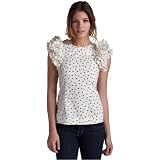 French Connection Women's Dandy Voille Top,Grt Wht/ Black,8