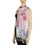 Pink Multicolor Pastel Paisley Pashmina Shawl Wrap Pink Multicolor Pastel Paisley Pashmina Shawl Wrap