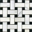 CARRARA BASKET WEAVE MARBLE 1X2" HONED BASKETWEAVE MOSAIC