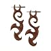 ROMANG - Organic Hand Carved Sono Wood Earrings with Wood Post - From Indonesia - Sold as a Pair - 20mm x 60mm