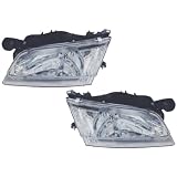1998-1999 Nissan Altima Headlights  w Amber Corner (Black) by Matrix
