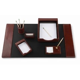 Vantaggio Six Piece Leather Desk Set