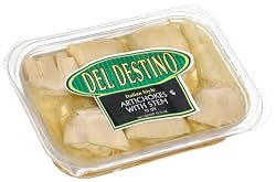 Del Destino Italian Style Artichokes With Stems In Oil, 13.75-Ounce Trays (Pack of 5)
