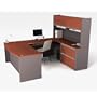 Bordeaux and Slate UDesk with Hutch Bordeaux/Slate