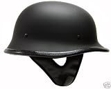 DOT German Flat Black Motorcycle Cruiser Half Helmet ~(HY809--MK)