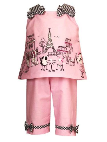 Buy Girls Capri Set Pink Poodles in Paris Top Pants Outfit 2T 3T 4T