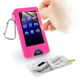 Tuff-Luv Slim&Lite silicone skin case cover & Contoured Screen protection pack for Sony Walkman Series X (NWZ-X1050 / NWZ-X1060) - (Pink)