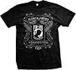 POW/MIA Never Forgotten Mens T-shirt, Barbed Wire and Wings POW Design Shirt