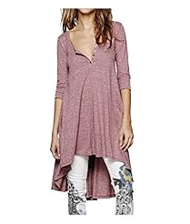 Maternity Cotton High-Low-Hem Short Elbow Length Sleeves Asymmetric  Dress