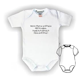 41pMoG1DP2L. AA280  Body Baby mit Druck WENN MAMA UND PAPA NEIN SAGEN, GEH ICH ZU OMA + OPA / Gr. 50   104