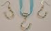 Horseshoes Earrings and Ribbon Choker Set with Turquoise Accents