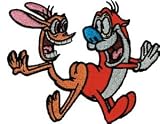  : Ren & Stimpy Nickelodeon Cartoon Patch - 3" Butt Bump