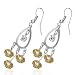 The Stainless Steel Jewellery Shop -Fashion Beads Teardrop Chandelier Hook Earrings w/ CZ (pair)