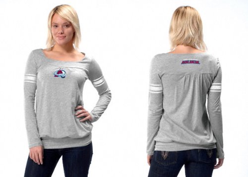 Buy Colorado Avalanche Ladies Long Sleeve Armband Jersey Top - by Alyssa Milano